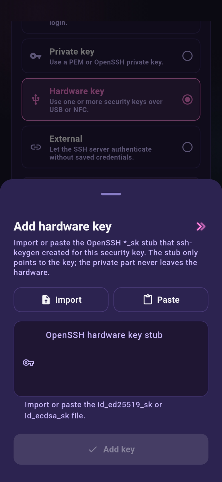 Conduit enrolling a hardware security key for a saved machine